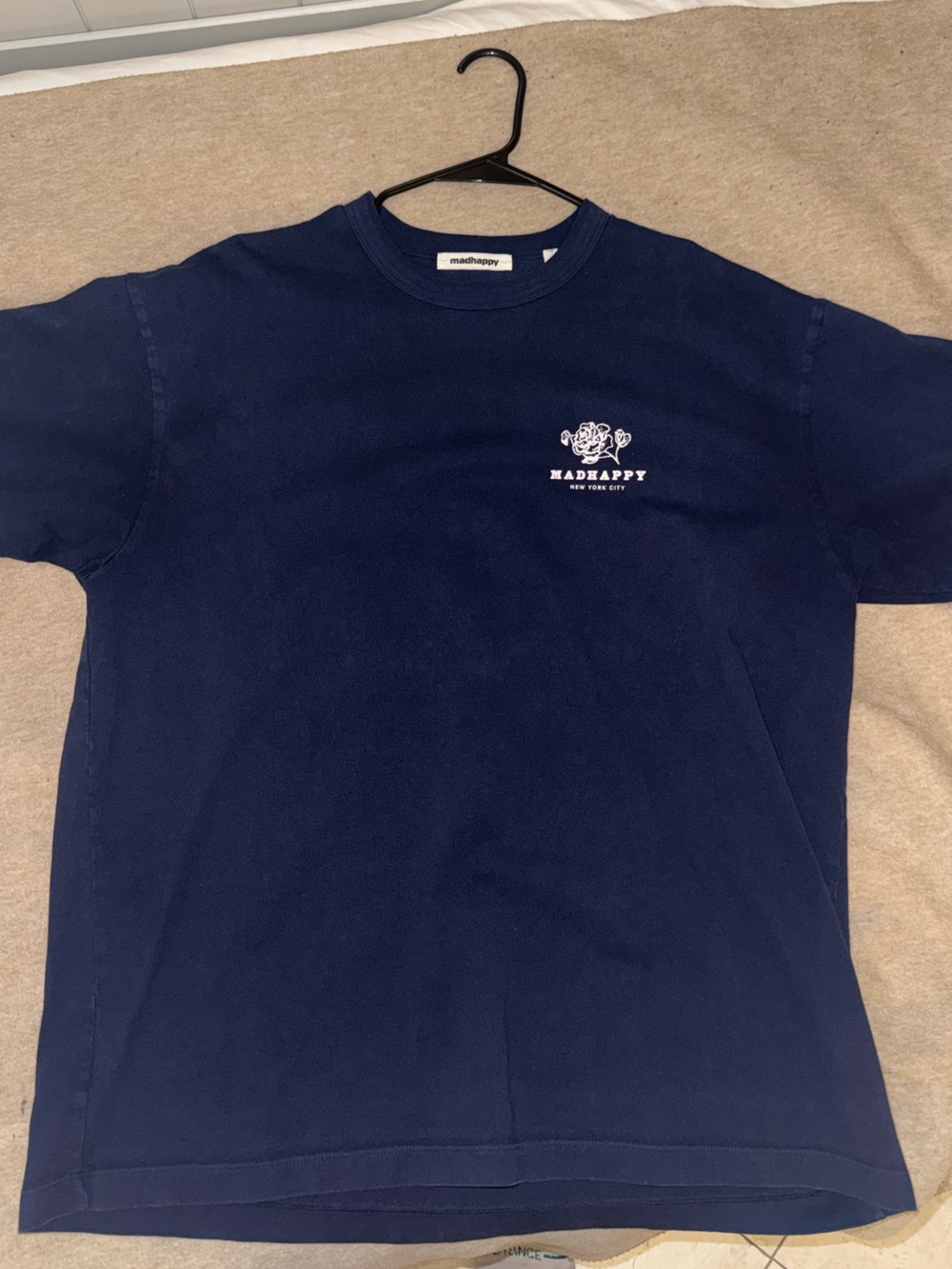 Madhappy Navy Short-Sleeve New York Tee with White Chest Graphic LIMITED RELEASE